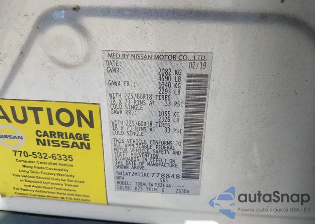 5N1AT2MT1KC778848: 43136462