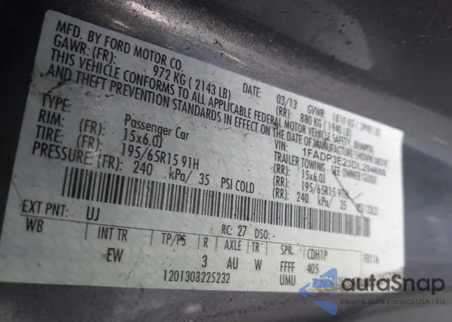 1FADP3E23DL294688: 43136584