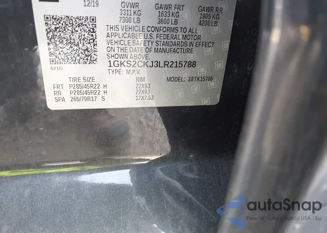 1GKS2CKJ3LR215788: 43136597