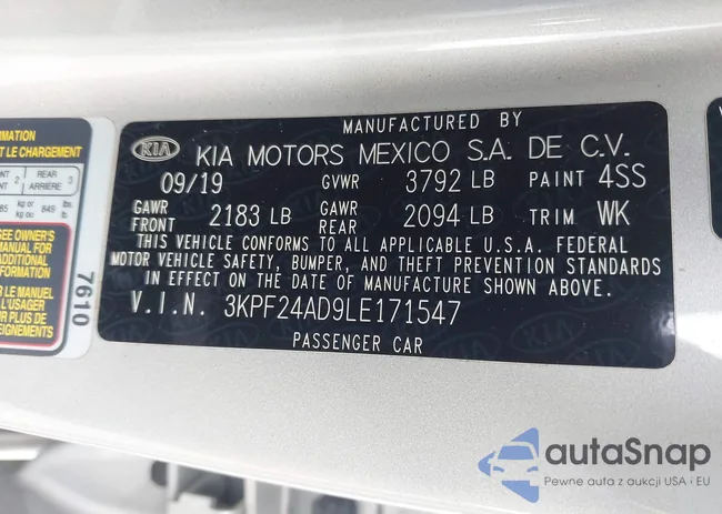 3KPF24AD9LE171547: 43136600