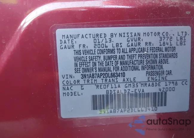 3N1AB7AP2DL663410: 43135681