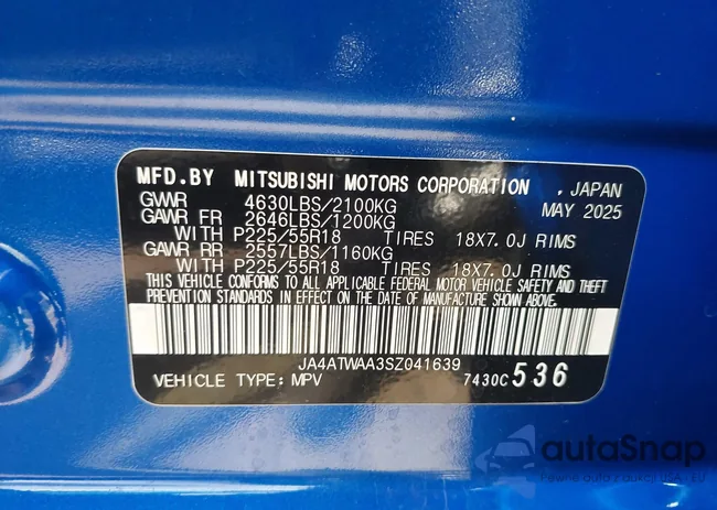 JA4ATWAA3SZ041639: 43135724