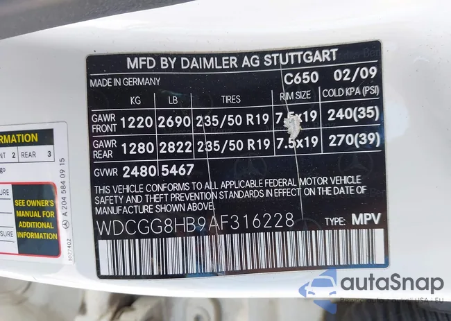 WDCGG8HB9AF316228: 43135830