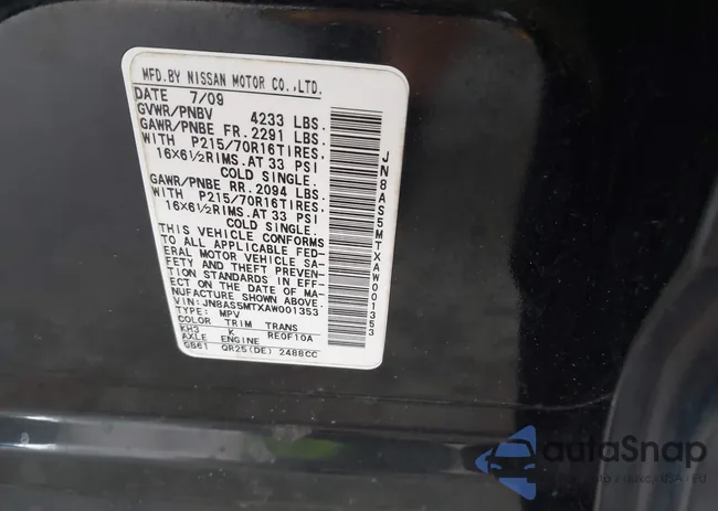 JN8AS5MTXAW001353: 43136014