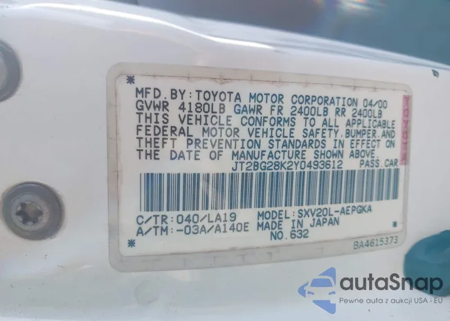 JT2BG28K2Y0493612: 43136016