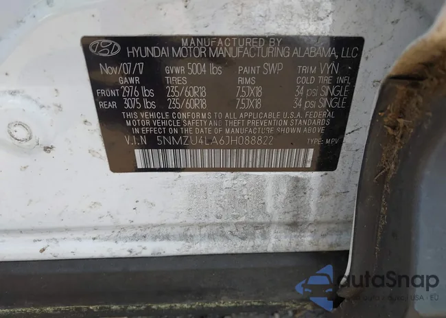 5NMZU4LA6JH088822: 43136017