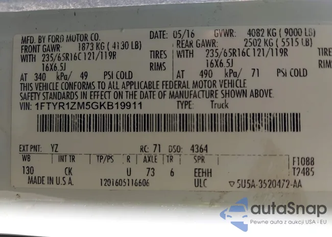 1FTYR1ZM5GKB19911: 43136034