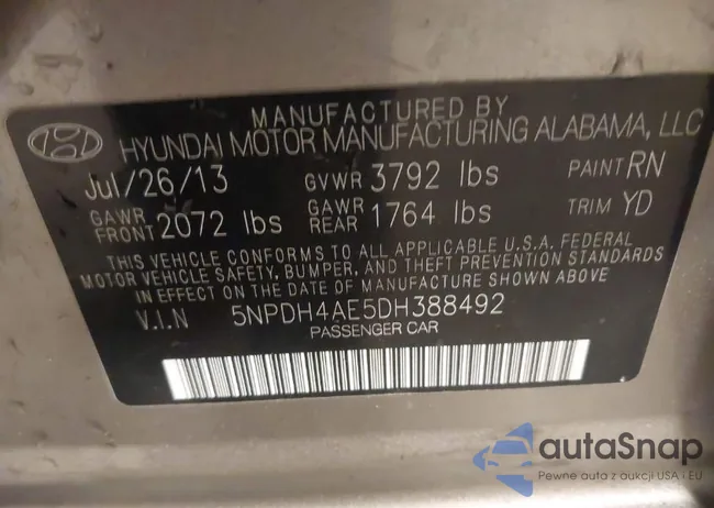 5NPDH4AE5DH388492: 43136049