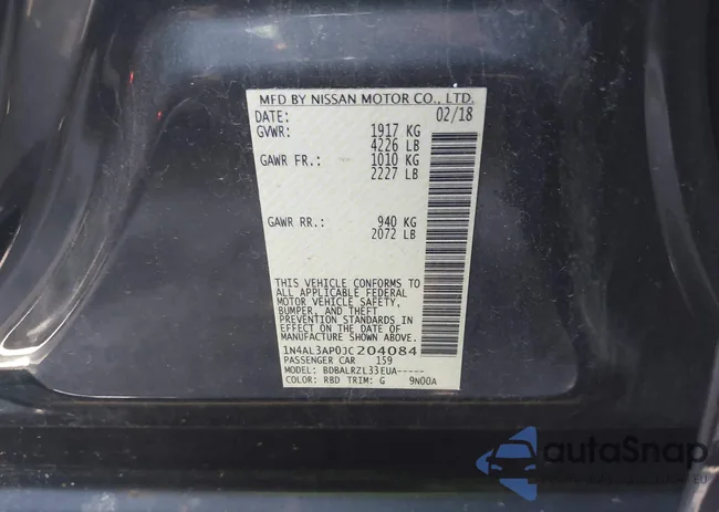 1N4AL3AP0JC204084: 43137157