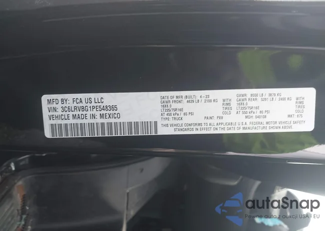 3C6LRVBG1PE548365: 43137166