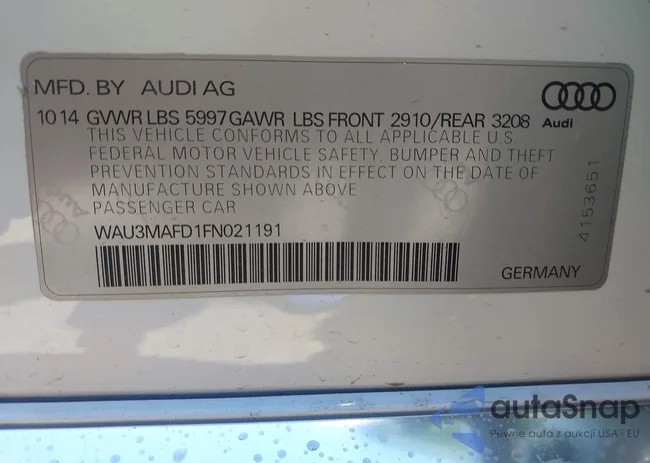 WAU3MAFD1FN021191: 43137185