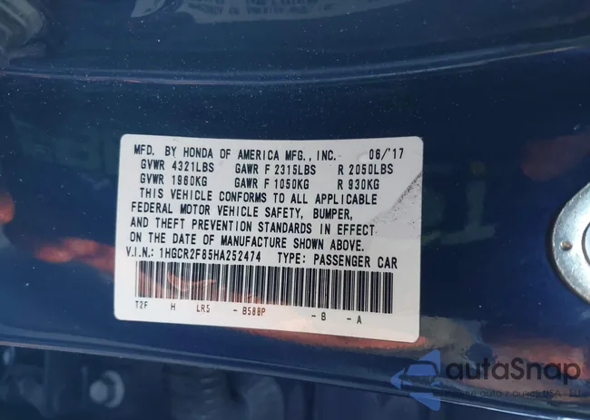 1HGCR2F85HA252474: 43137217