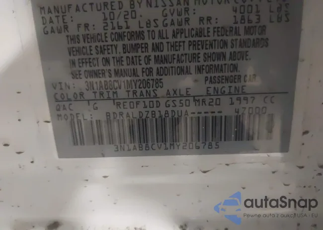 3N1AB8CV1MY206785: 43137288