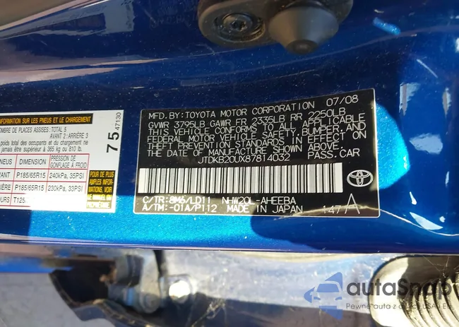 JTDKB20UX87814032: 43137319