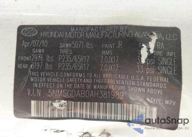 5NMSGDAB0AH381989: 43137343