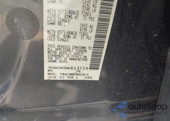 5N1BA0NF0AN613724: 43137364