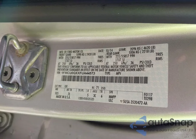 1FMCU0GXXFUA44573: 43137404