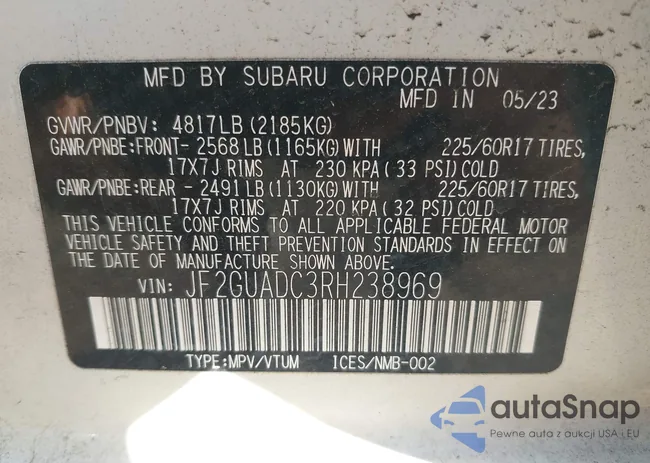 JF2GUADC3RH238969: 43137457