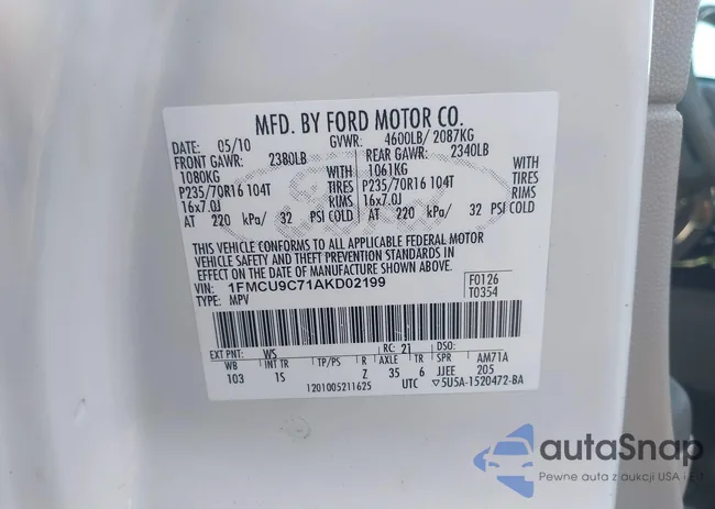 1FMCU9C71AKD02199: 43137486