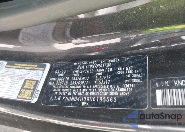 KNDNB4H39N6185563: 43137591