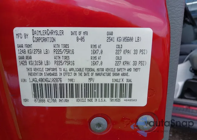 1J4GL48KX6W102876: 43137634