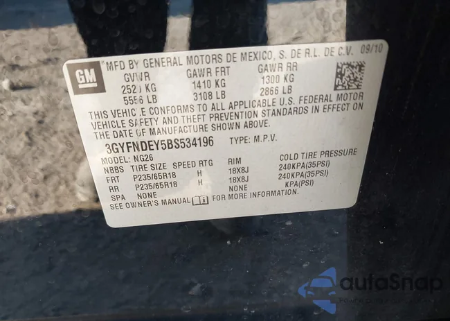 3GYFNDEY5BS534196: 43136697