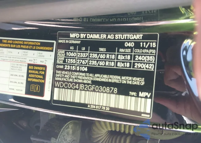 WDC0G4JB2GF030878: 43136737