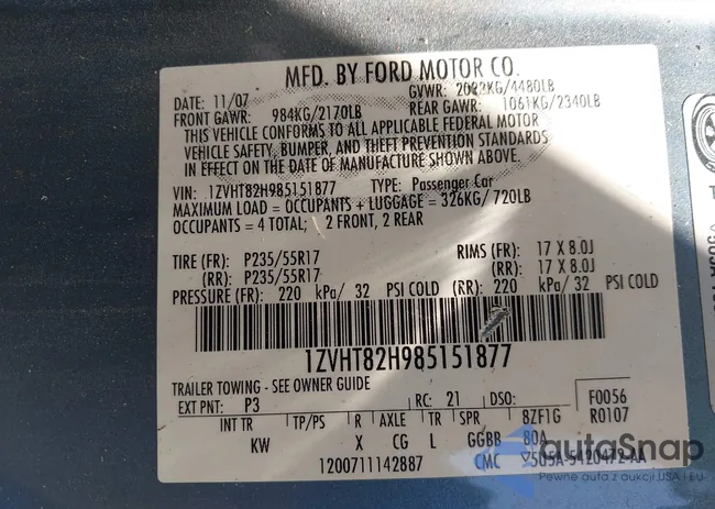 1ZVHT82H985151877: 43136785