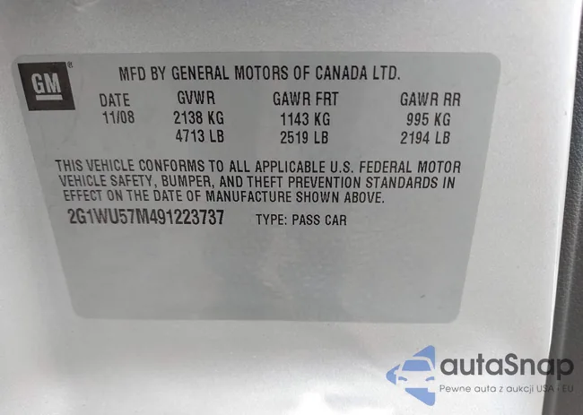 2G1WU57M491223737: 43136816