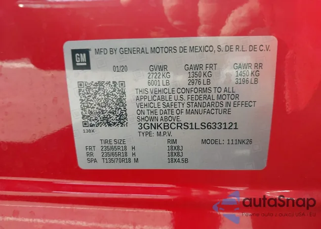 3GNKBCRS1LS633121: 43136824