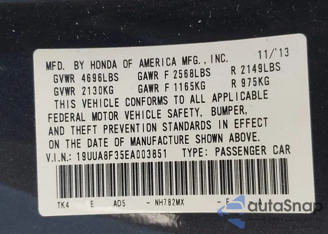 19UUA8F35EA003851: 43136859