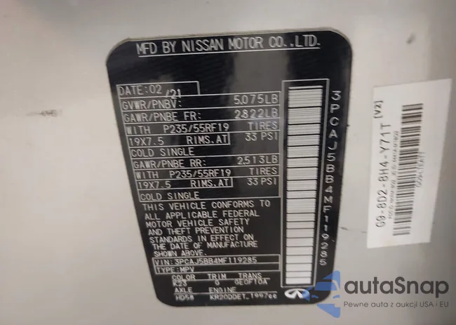 3PCAJ5BB4MF119285: 43136868