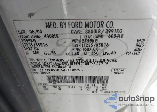 1FTNX20P64EE00955: 43136877