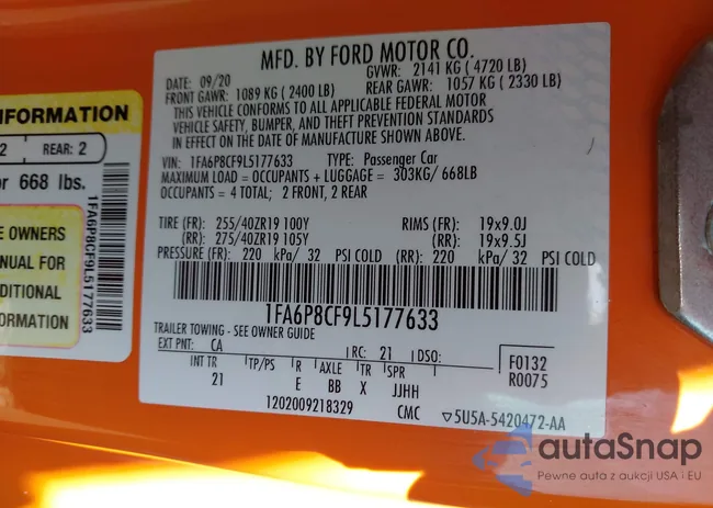 1FA6P8CF9L5177633: 43136883