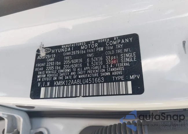 KM8K12AA8LU451663: 43138136