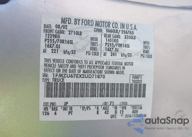 1FMZU67EX2UD71870: 43138216