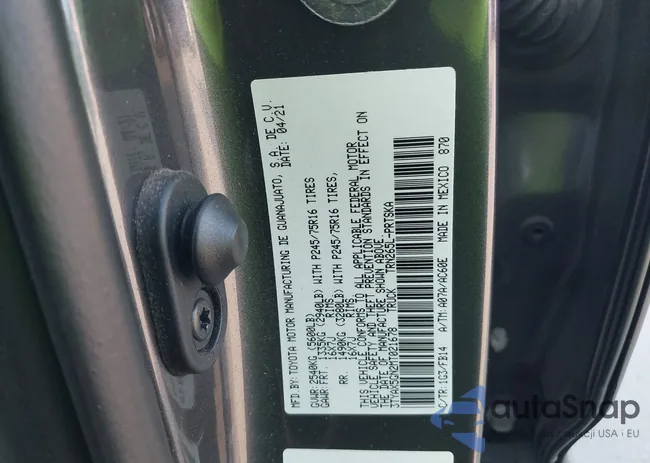 3TYAX5GN2MT021678: 43138416