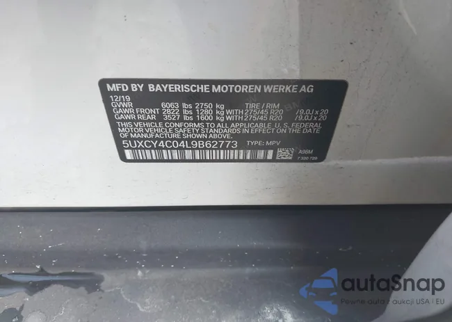 5UXCY4C04L9B62773: 43137865