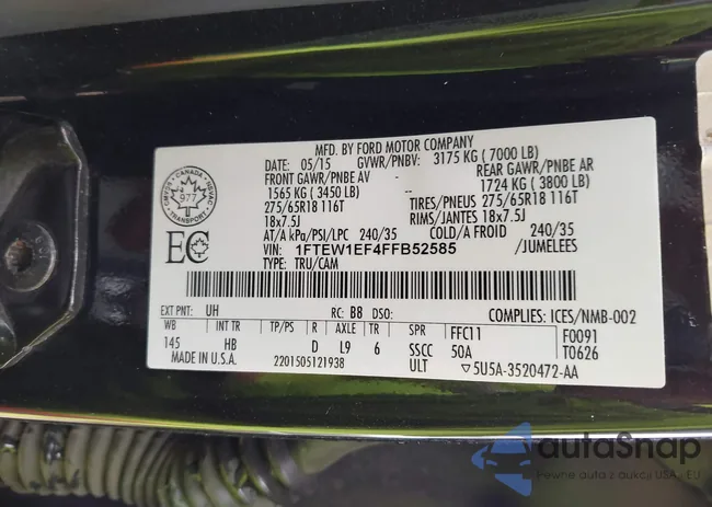 1FTEW1EF4FFB52585: 43138059