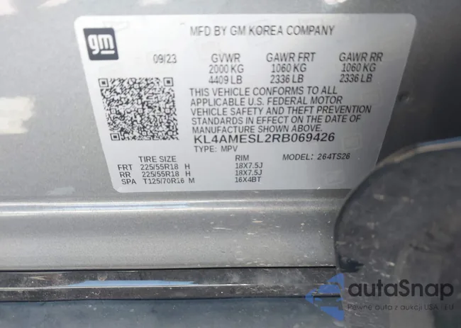 KL4AMESL2RB069426: 43139099