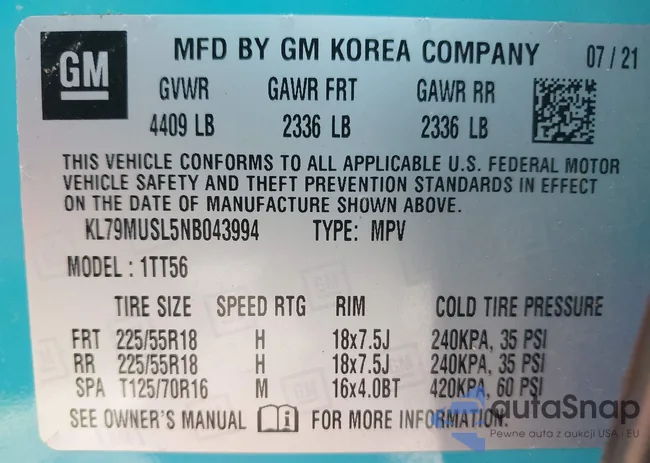 KL79MUSL5NB043994: 43139114