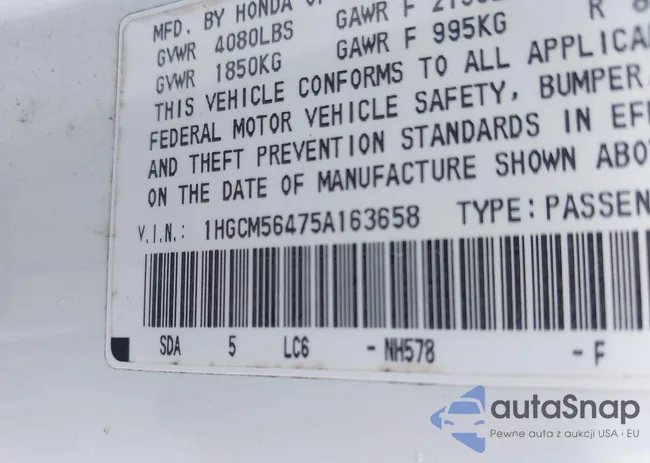 1HGCM56475A163658: 43139152