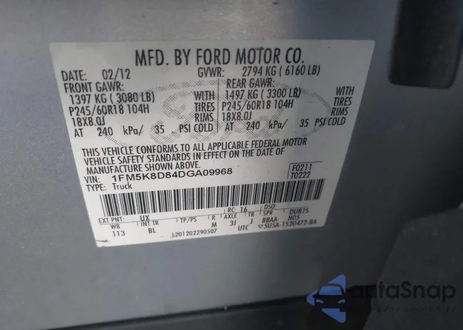 1FM5K8D84DGA09968: 43139182