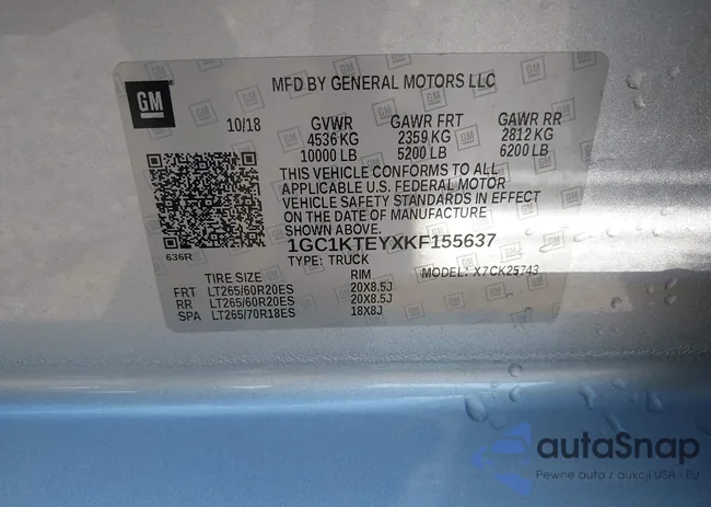 1GC1KTEYXKF155637: 43139228