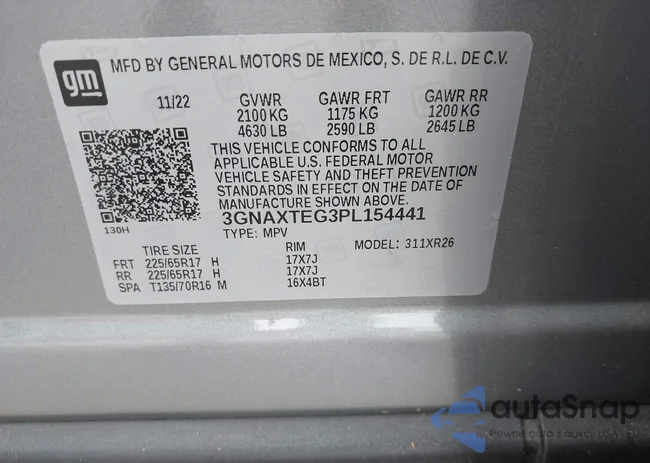 3GNAXTEG3PL154441: 43139262