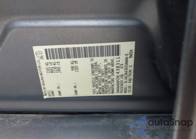 1N4AA6AP2HC438311: 43139430