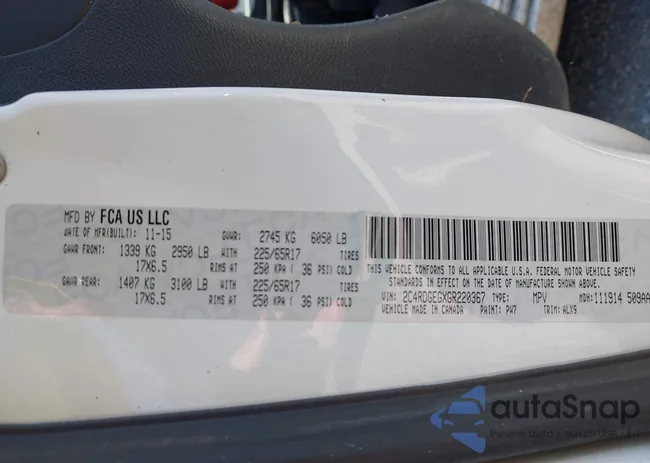 2C4RDGEGXGR220367: 43139597