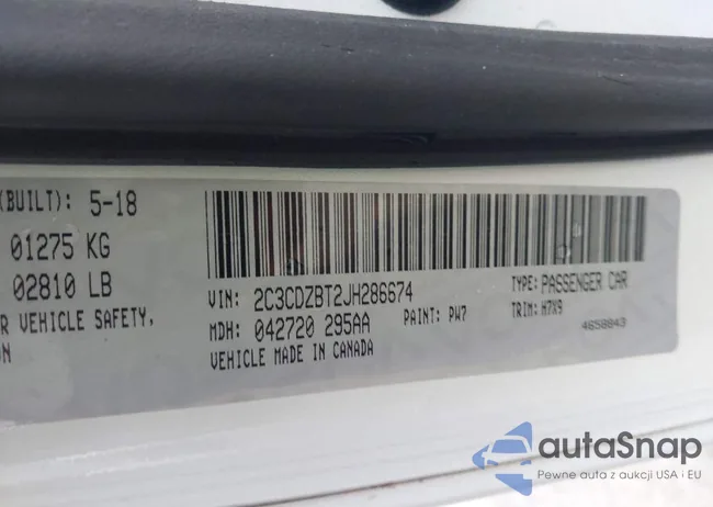 2C3CDZBT2JH286674: 43139655