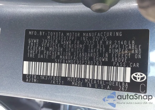 5YFB4MDE9SP280763: 43138679