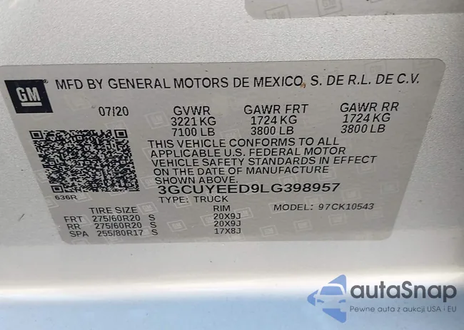 3GCUYEED9LG398957: 43138680